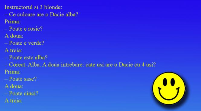 bancul zilei un instructor auto 2 intrebari si 3 eleve blonde