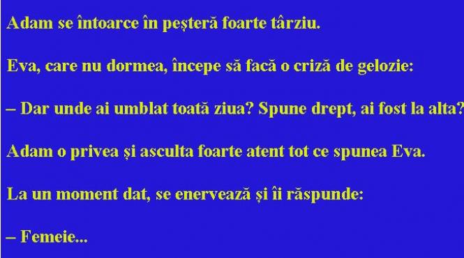 bancul zilei adam si eva gelozia intruchipata