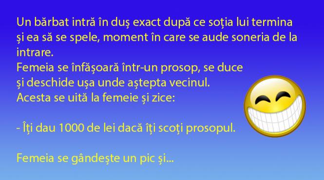 bancul zilei un prosop de 1000 de lei