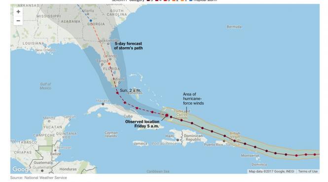 uraganul irma a ajuns in cuba dupa ce a urcat din nou la categoria 5