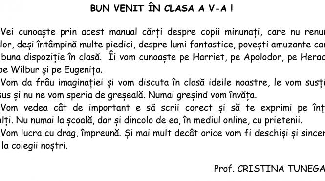 profesoara cristina tunegaru a lansat un manual gratuit de clasa a v a