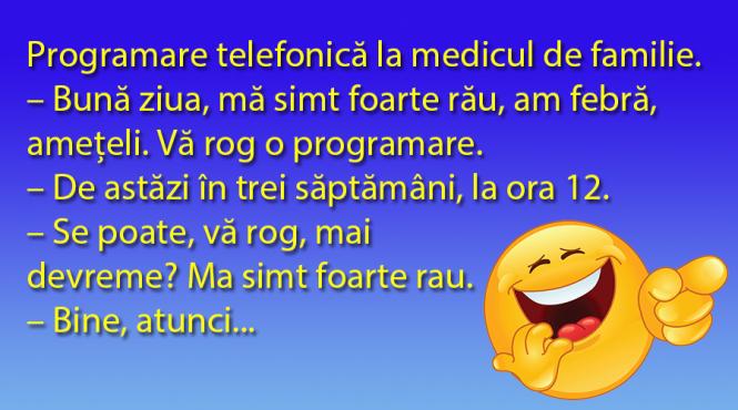 bancul zilei programare la medicul de familie