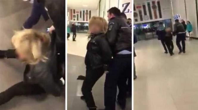 imagini teribile intr un mall din bucuresti o mama a fost incatusata de politisti dupa ce acesta si ar fi agresat copilul