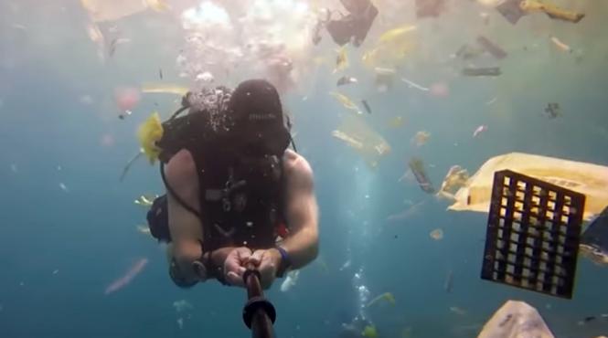 video imagini cutremuratoare oceanul sufocat de deseuri din plastic in preajma insulei bali