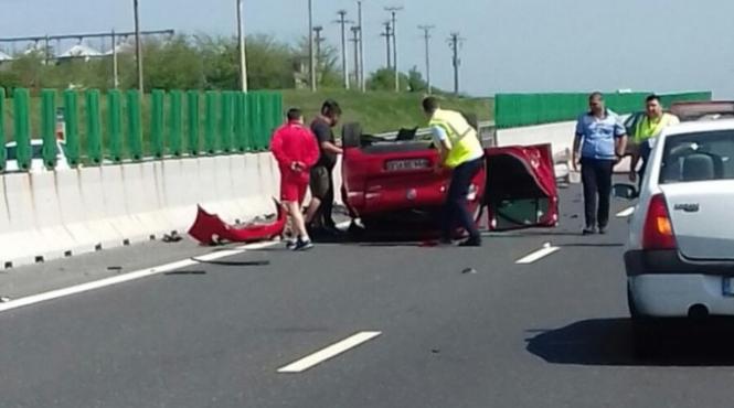 accident grav la constanta o soferita s a rasturnat cu masina pe a1