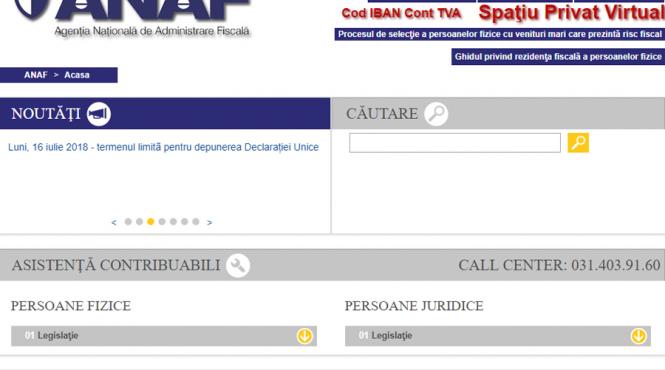 probleme declaratia unica a blocat site ul anaf