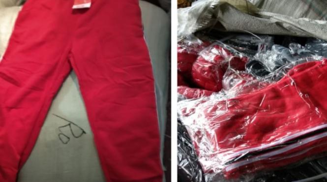 un containar plin cu treninguri contrafacute descoperite in vama agigea