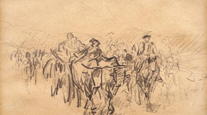 s a descoperit schita carului cu boi