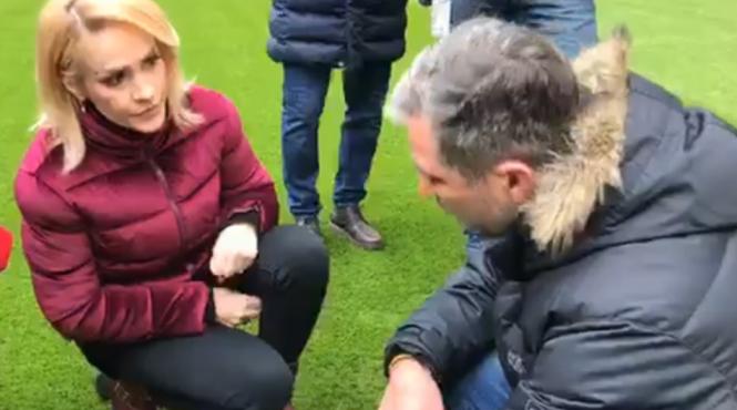 video gabriela firea a verificat gazonul de pe arena nationala