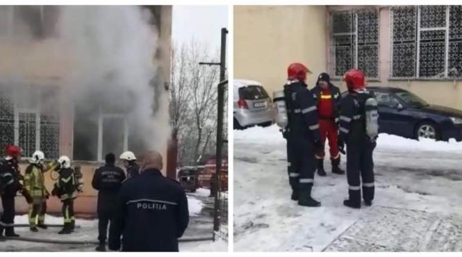 video incendiu puternic la o scoala din bucuresti zeci de copii evacuati din cladire