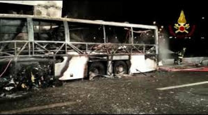 un autocar cu 12 persoane a luat foc pe dj 546 intre brebeni si slatina