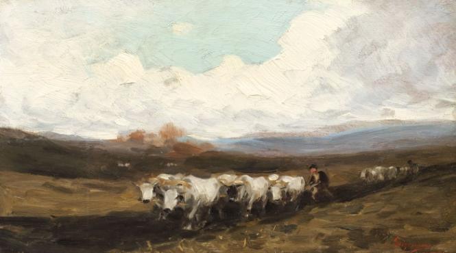 tabloul plug cu boi de nicolae grigorescu vandut la licitatie