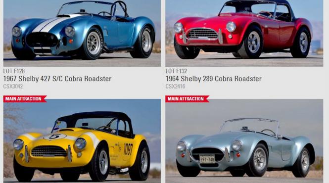 licitatie pentru shelby cobra 4 masini de milioane de dolari