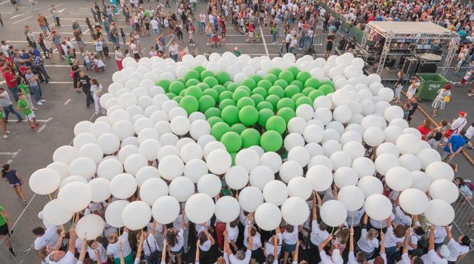 mozaic de baloane de cartea recordurilor