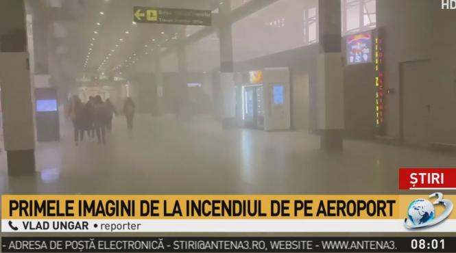 incendiu in terminalul de plecari de la aeroportul otopeni