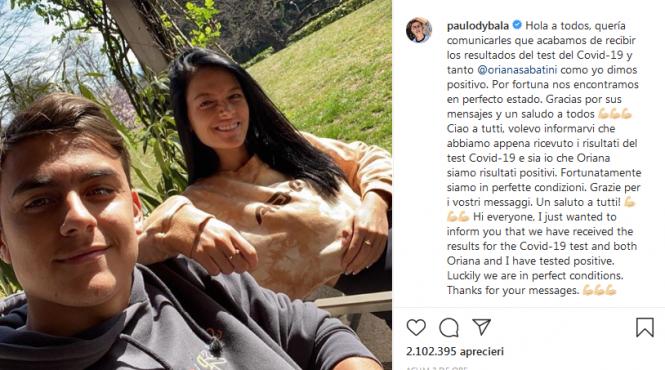 paulo dybala fotbalistul lui juventus confirma ca a fost testat pozitiv cu covid 19