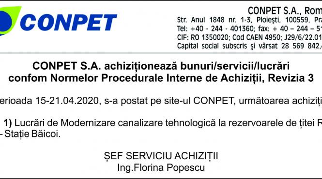 conpet sa achizitioneaza bunuri servicii lucrari