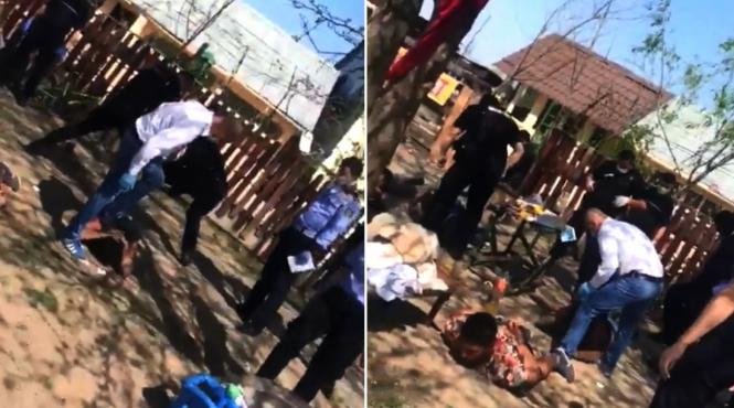 scandal in politia romana a fost schimbat din functie dupa ce a batut un tanar imobilizat totul a fost filmat