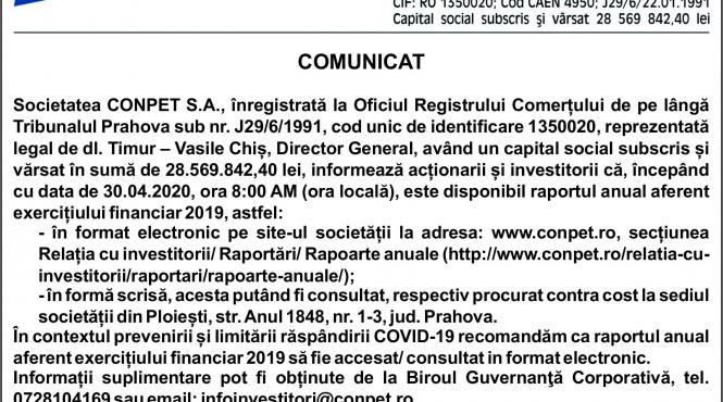 comunicat conpet s a
