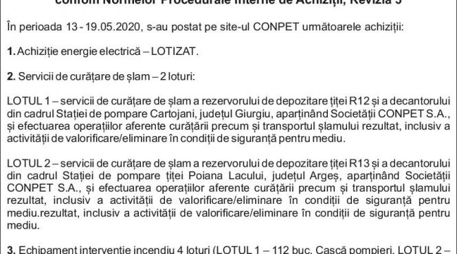 conpet s a achizitioneaza bunuri servicii lucrari