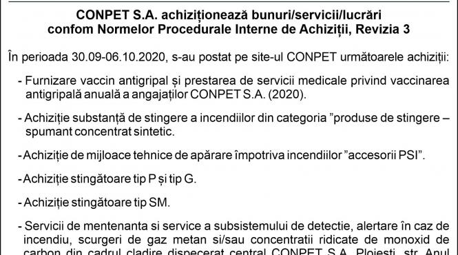 conpet s a achizitioneaza bunuri servicii lucrari