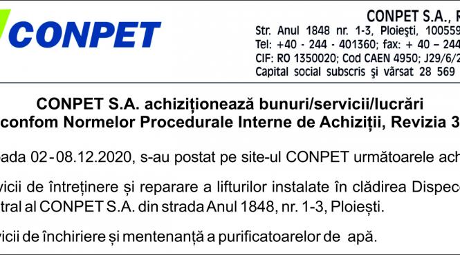 conpet s a achizitioneaza bunuri servicii lucrari