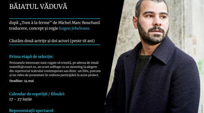 teatrelli anunta deschiderea inscrierilor pentru distributia performance ului work in progress baiatul vaduva in regia lui eugen jebeleanu