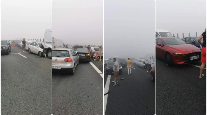 carambol urias pe autostrada soarelui cel putin 20 de masini implicate
