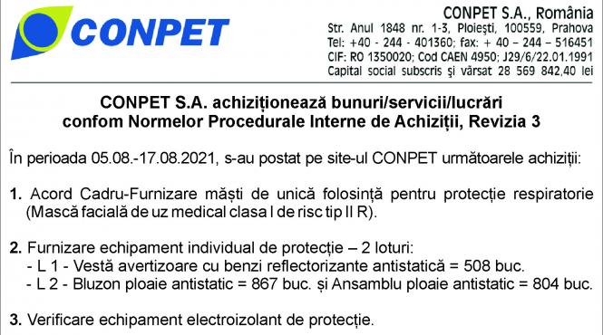 conpet s a achizitioneaza bunuri servicii lucrari