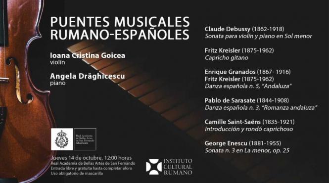 madrid concertul punti muzicale romano spaniole pe scena academiei regale de arte frumoase san fernando