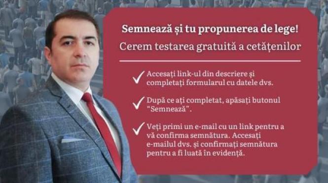 petitie pentru testarea gratuita a populatiei