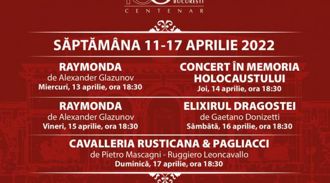 raymonda concert in memoria holocaustului elixirul dragostei si cavalleria rusticana pagliacci pe scena operei nationale bucuresti