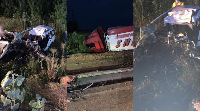 tragedie in teleorman doi adulti si trei copii au murit dupa ce masina in care se aflau a fost spulberata de un tir