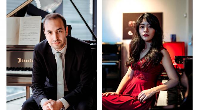 seratele enescu de la icr new york continua cu un concert al pianistilor grace jee eun oh si dragos cantea