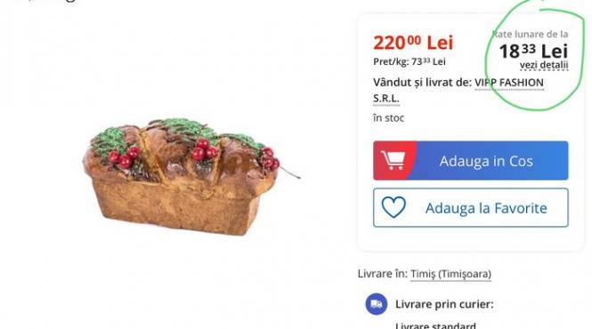 craciun 2022 cozonaci in rate la pretul de 220 de lei