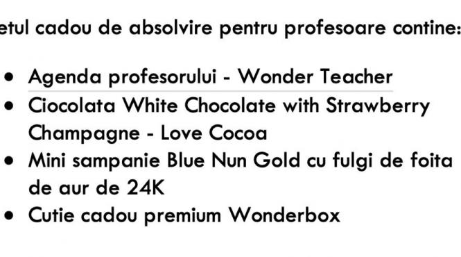 set cadou profesoare promovat invatatoare scandal monstru parinti foita aur