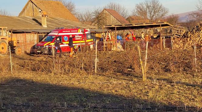 barbat lemn lovit cap curte traumatism elicopter smurd