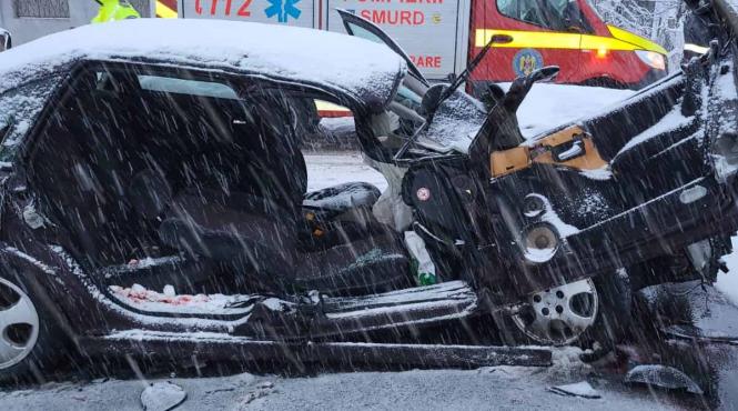 accident dn 55 malu mare judetul dolj utilaj deszapezire