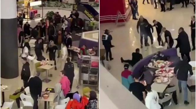 bataie mall ploiesti multi oameni aruncat tavi scaune