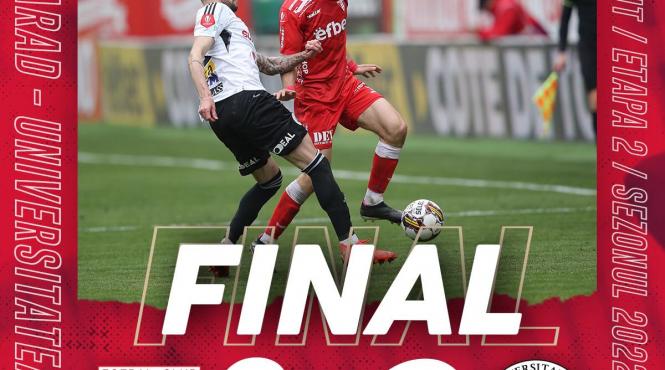 universitatea cluj invinsa uta arad play out superligii