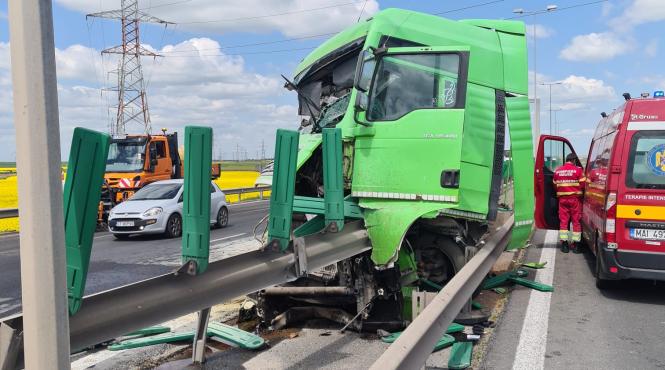 tir intrat parapet a4 trafic restrictionat ovidiu agigea