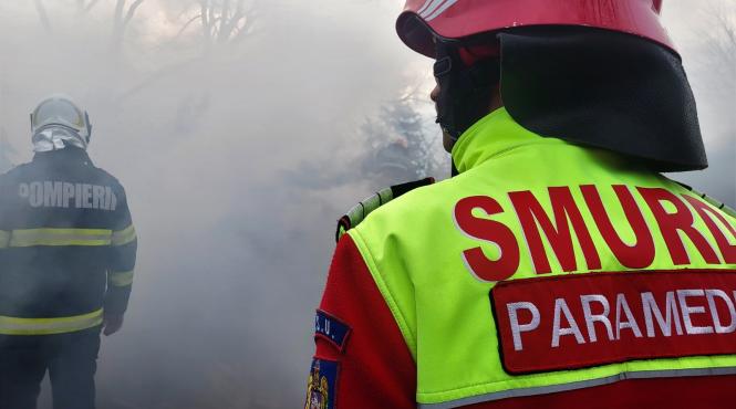 incendiu bloc orastie barbat intoxicat fum