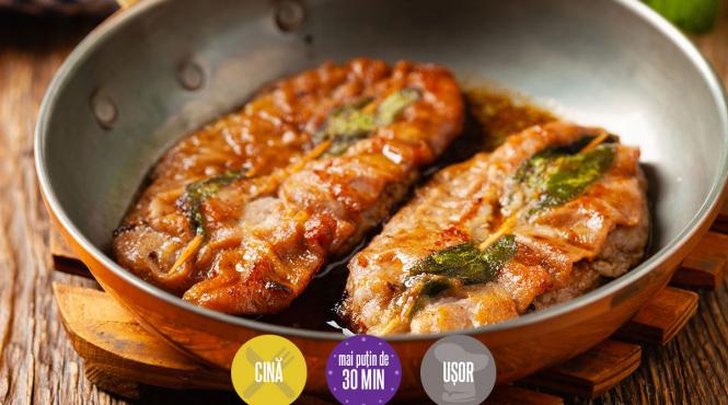 saltimbocca alla romana preparat traditional vitel sare gura