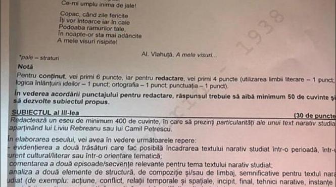 subiecte limba romana bacalaureat iunie 2023