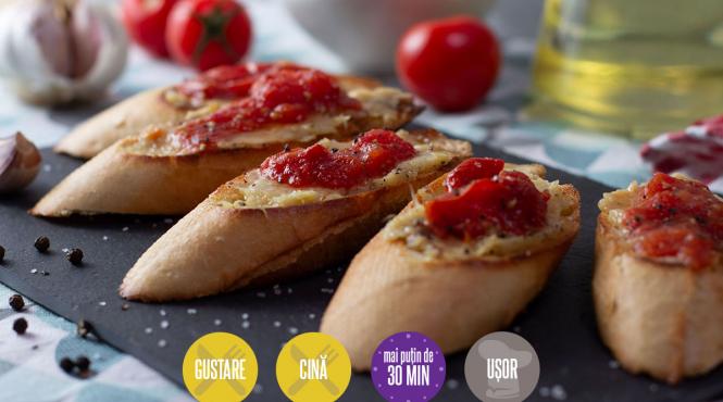 bruschete usturoi rosii coapte