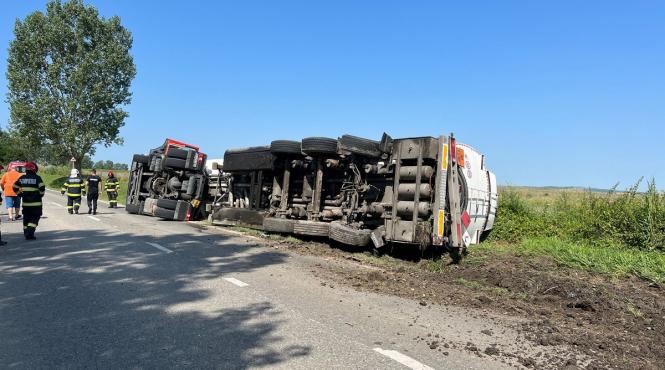 cisterna incarcata 17 tone motorina rasturnare sibiu