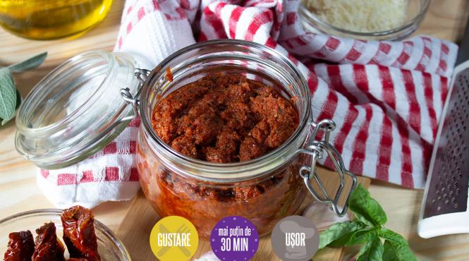 sos pesto rosii uscate reteta