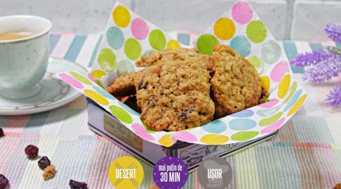 biscuiti ovaz merisoare fursecuri crocante unt