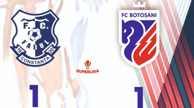 fc botosani primul punct dupa 6 infrangeri consecutive cu o remiza la campioana farul constanta