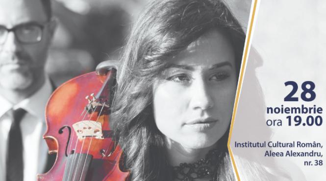 recital cameral sustinut de violonista diana jipa si stefan doniga in sala mare a icr cu ocazia zilei nationale a romaniei